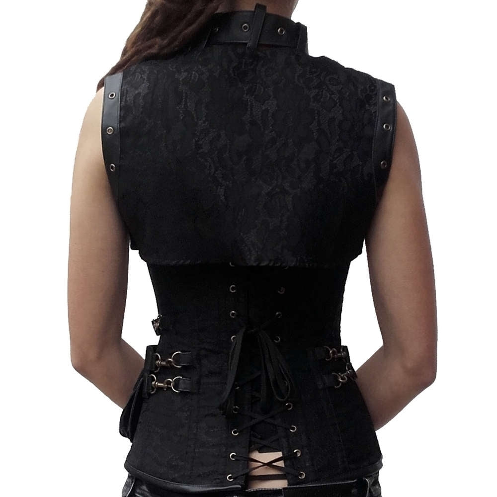 Black steampunk corset with bolero