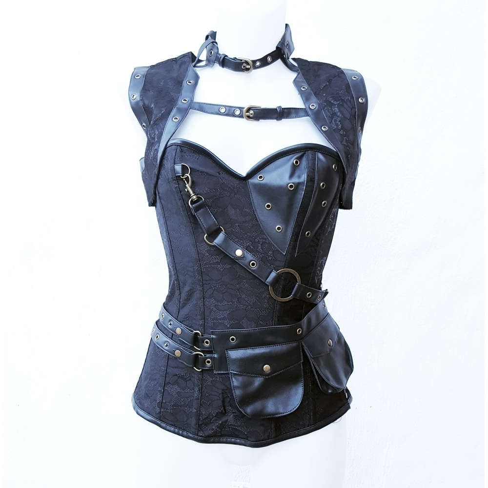 Black steampunk corset with bolero