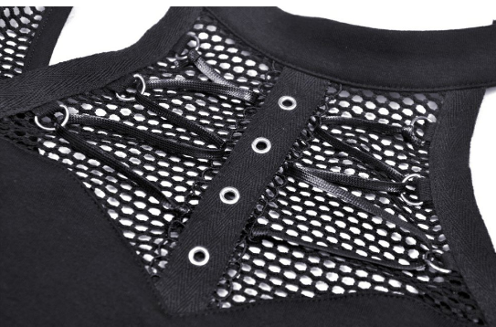 Kurzes Gothic Meshnet Top von Dark in Love