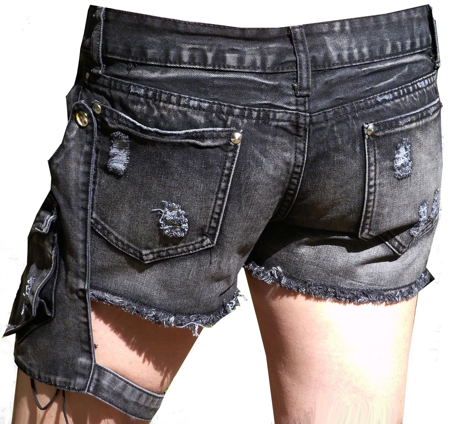 Lady lace-up shorts with leg pocket