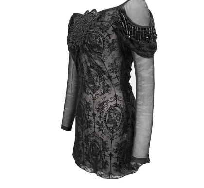 Camea Schwarzes Spitzentop von Devil Fashion