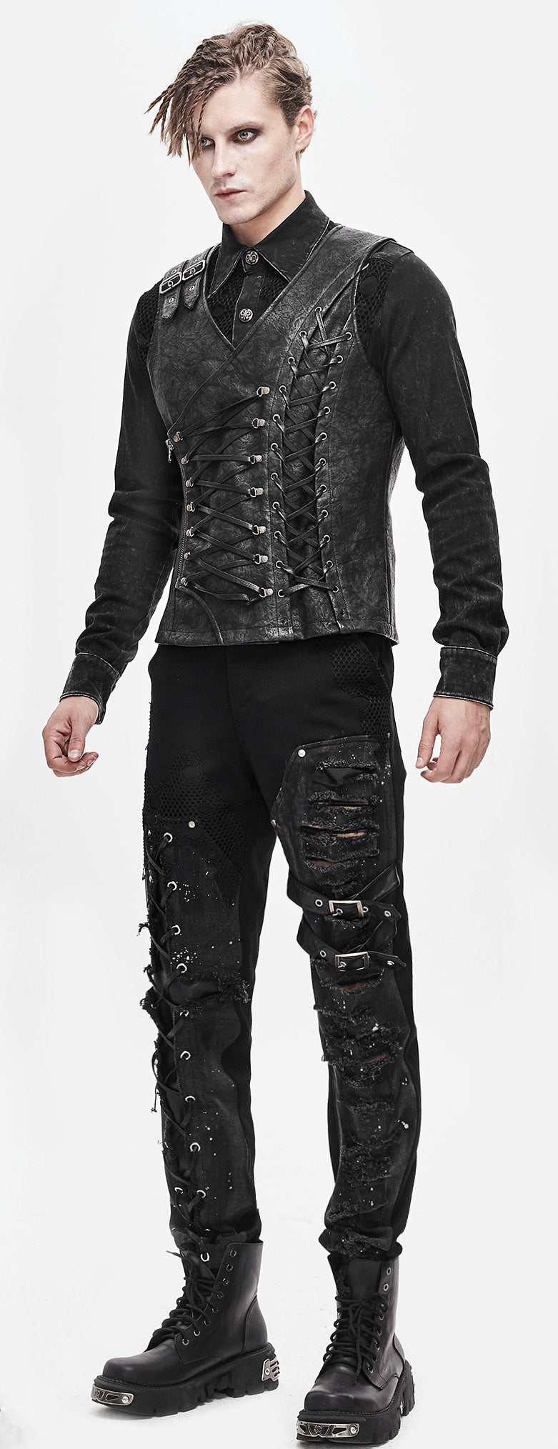 Gothic men vest Shadow by Devil Fashion