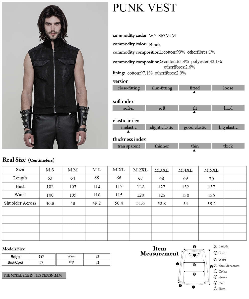 Gothic Spine Vest Men - Punk Rave