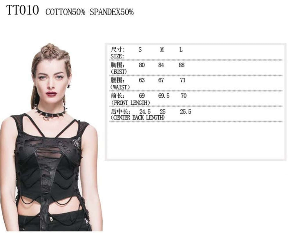 Gothic ladies top rag look with bone hand