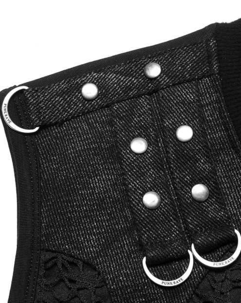 Industrial Lace Strap Top von Punk Rave