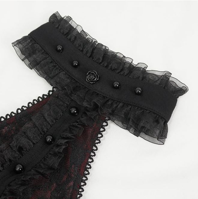 Romantisches Spitzenoberteil von Eva Lady in rot/ schwarz