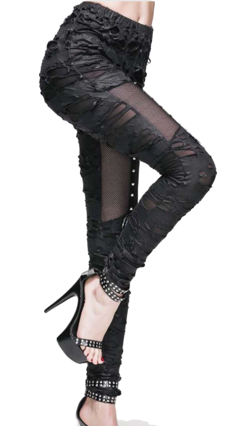 Gothic leggings with skeleton hands