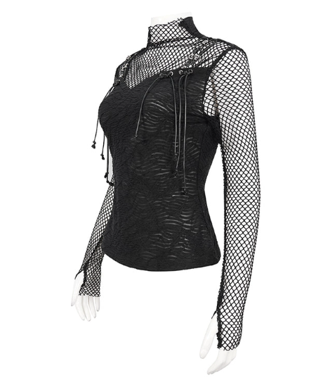 Goth Schatten Netz-Top von Devil Fashion