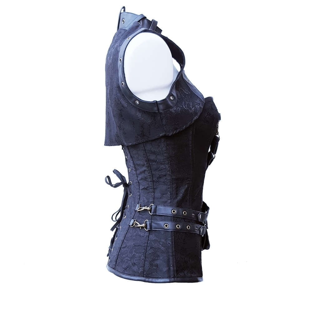 Black steampunk corset with bolero