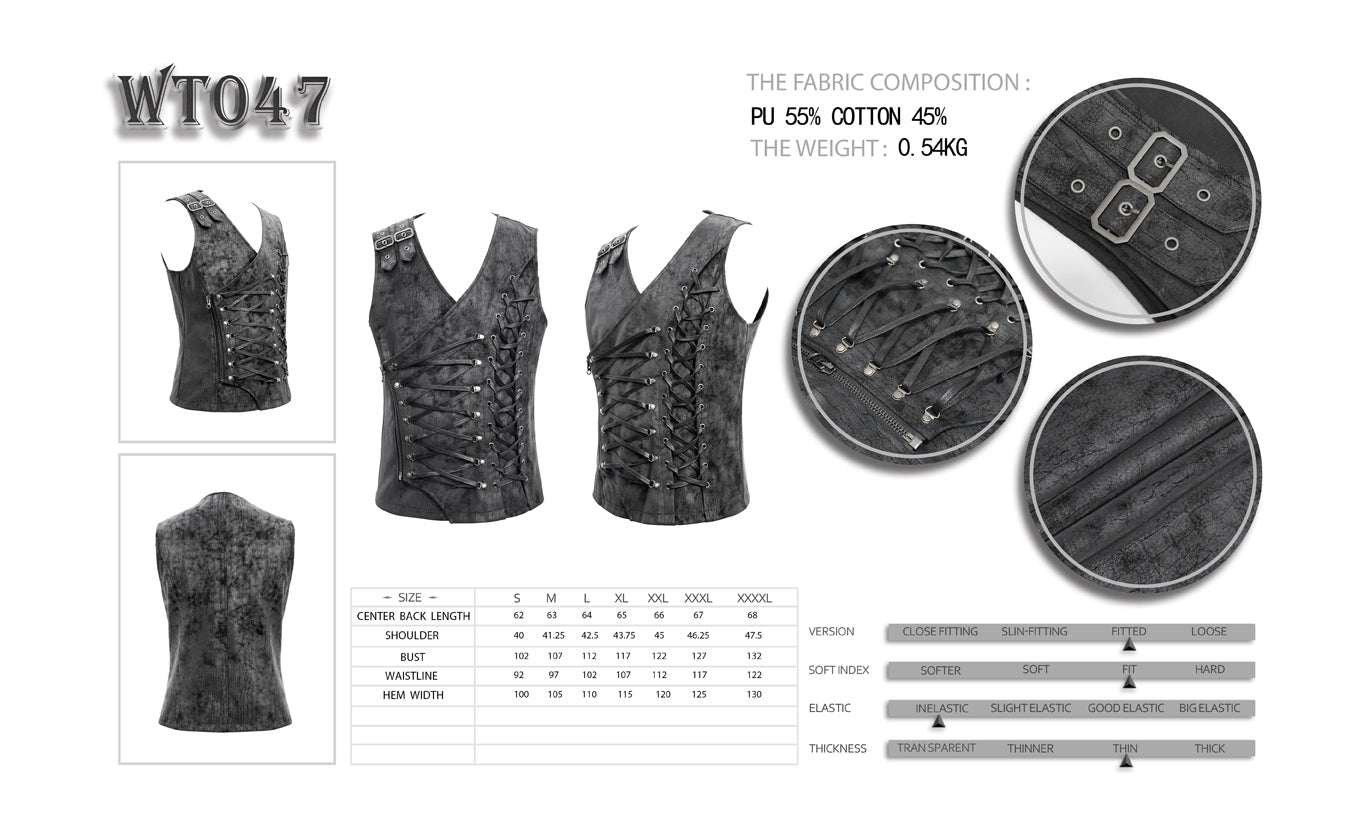Gothic men vest Shadow by Devil Fashion