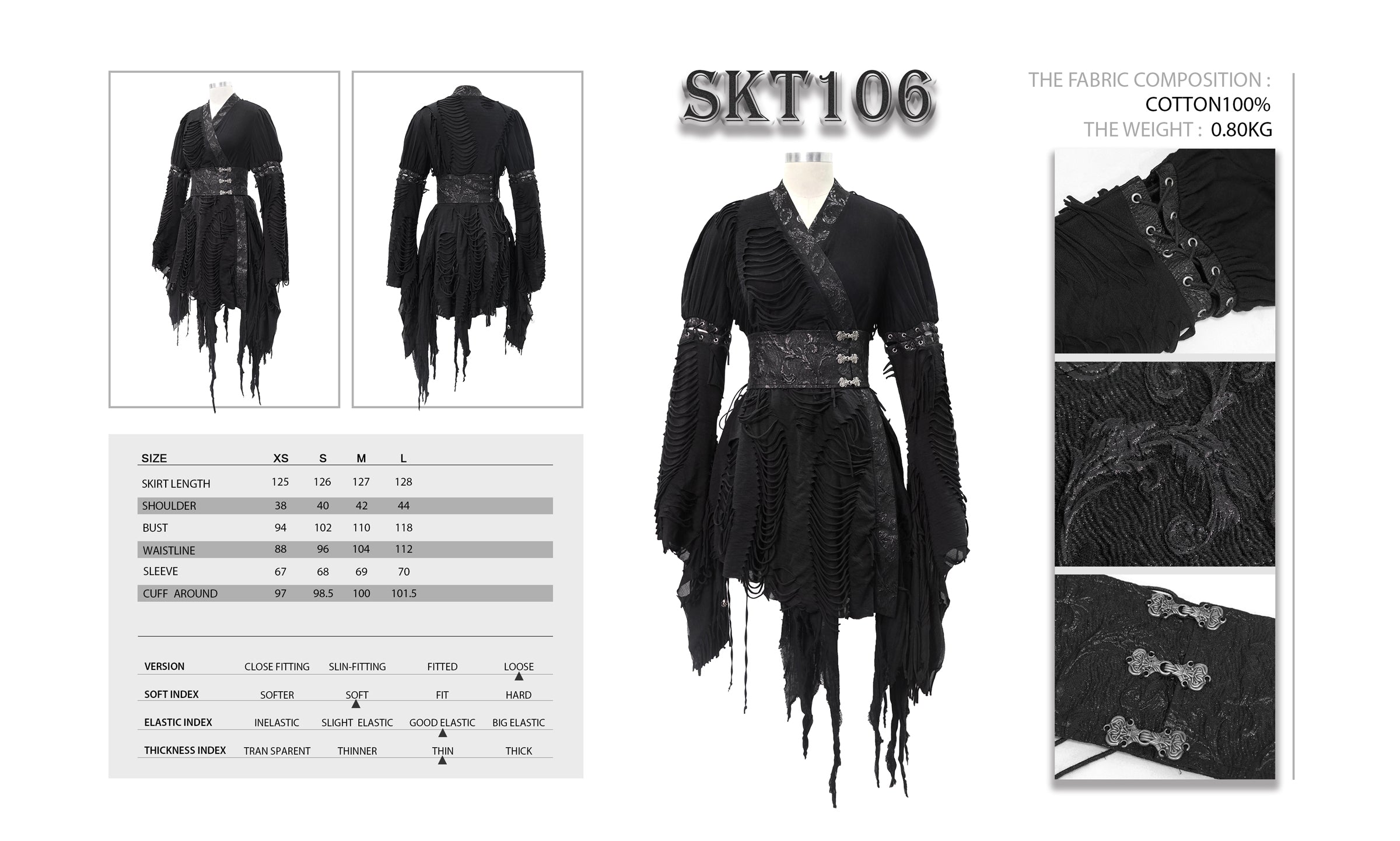 Gothic dress Black Witch Kimono by Devil Fashion
