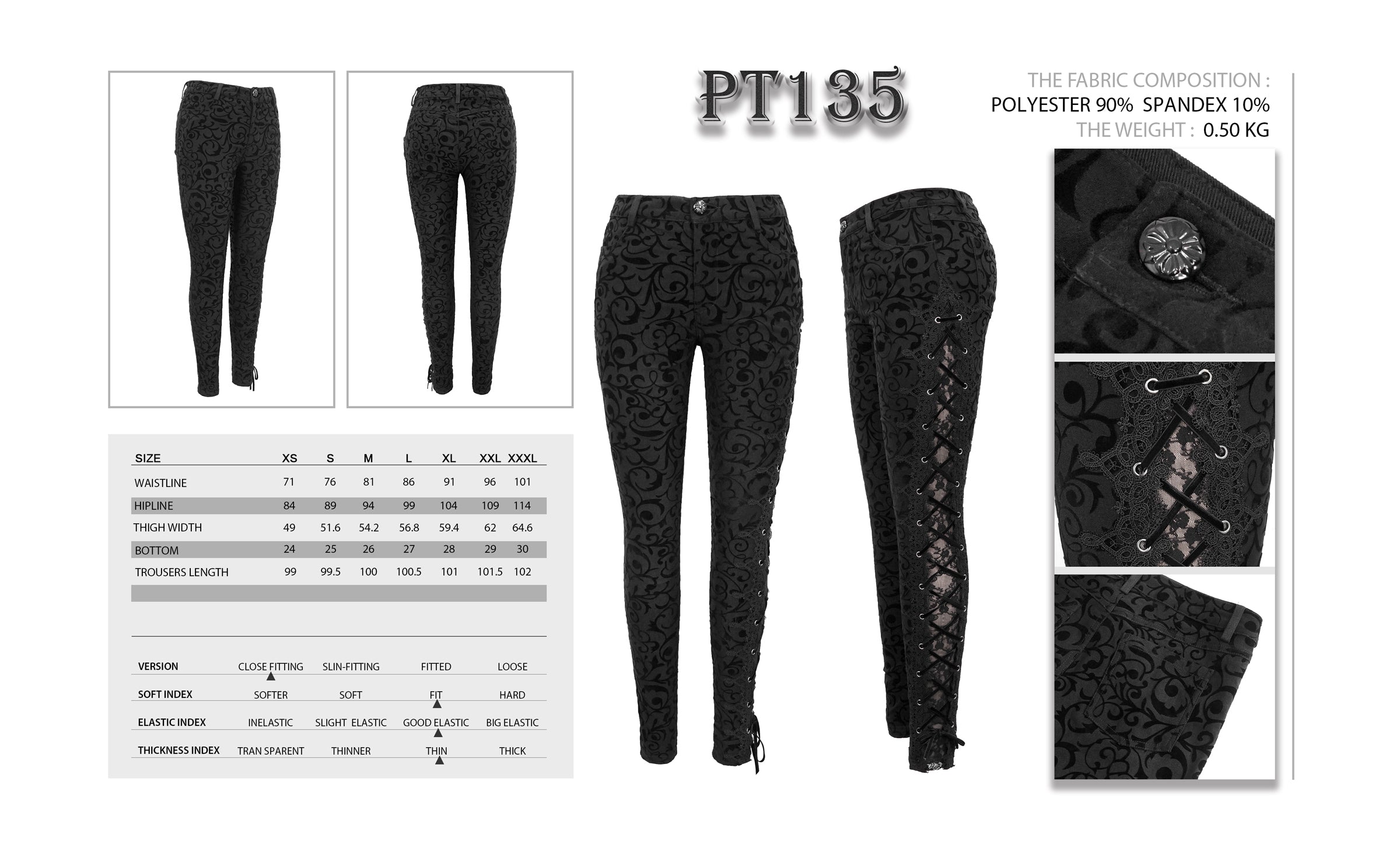Gothic women pants Dark Ornaments by Devil Fashion