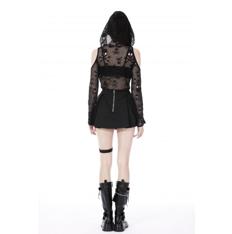 Kapuzenlongsleeve aus Skull-Netz von Dark in Love