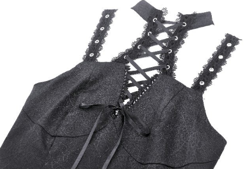 Gothic Spiderweb Corset Top in schwarz von Dark in Love