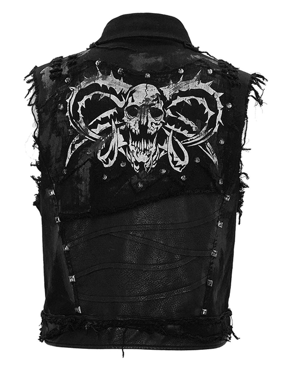 Devil Fashion black punk scraps of vests