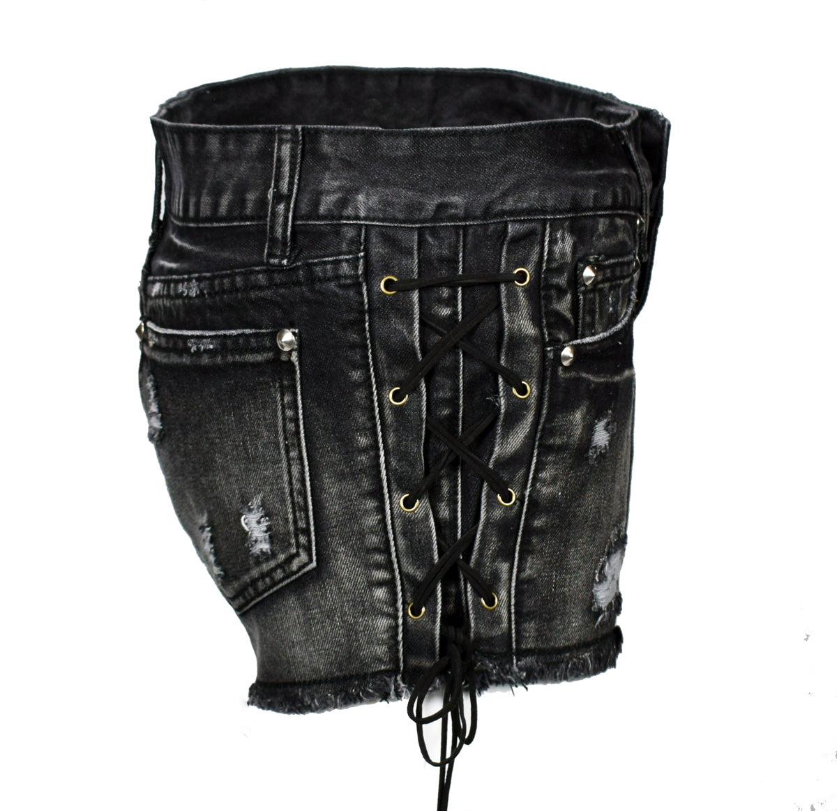 Lady lace-up shorts with leg pocket