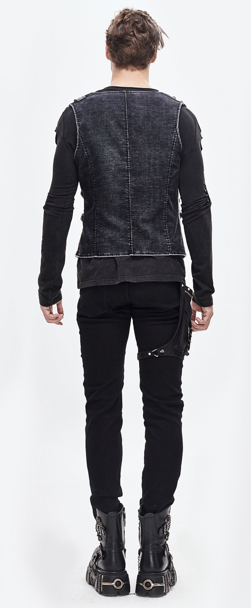 Gothic men's vest Black Musketeer by Devil Fashion