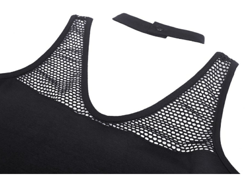 Kurzes Gothic Meshnet Top von Dark in Love