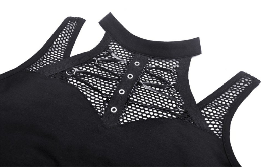 Kurzes Gothic Meshnet Top von Dark in Love