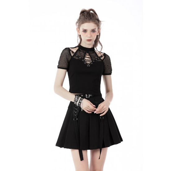 Techno Mesh Lace-Up Top