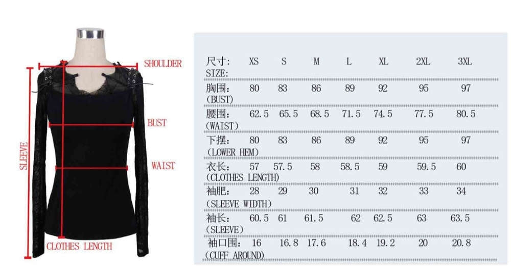 Gothic Damen Pulli Mit Spinnennetz Ärmeln