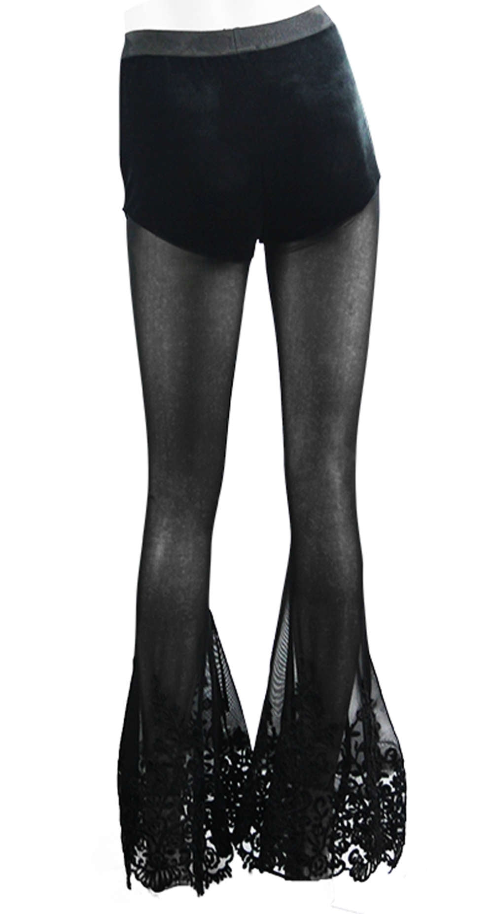 Devil Fashion - Transparent Gothic Leggings with flare