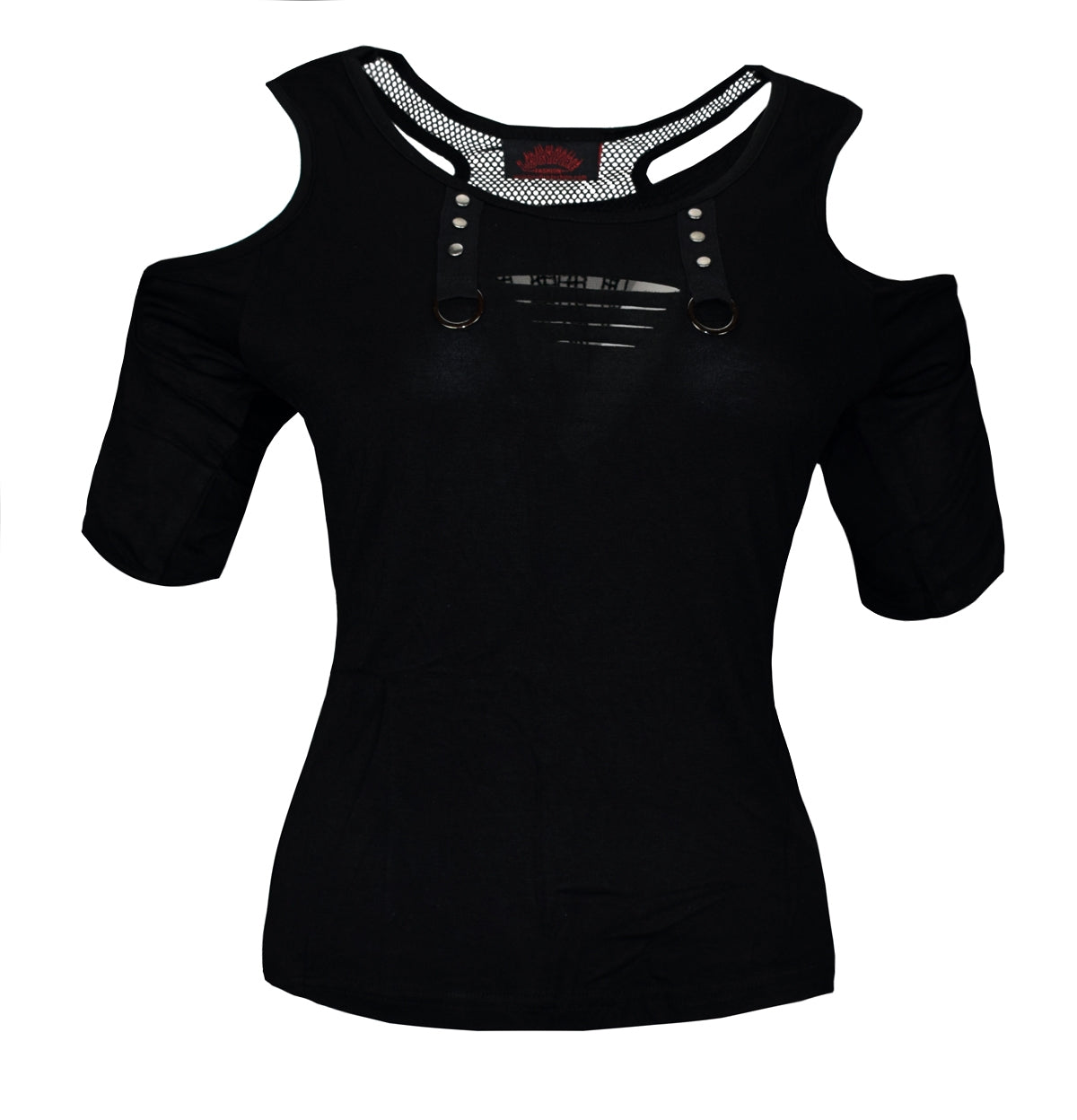 Gothic shirt backless mesh skull