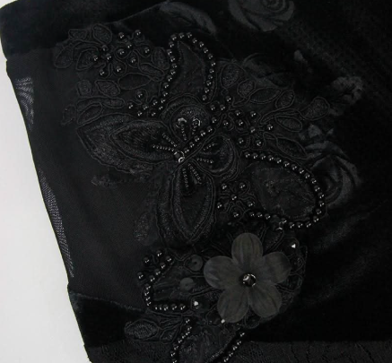 Schwarze Netz Rosen Schlagleggings von Devil Fashion