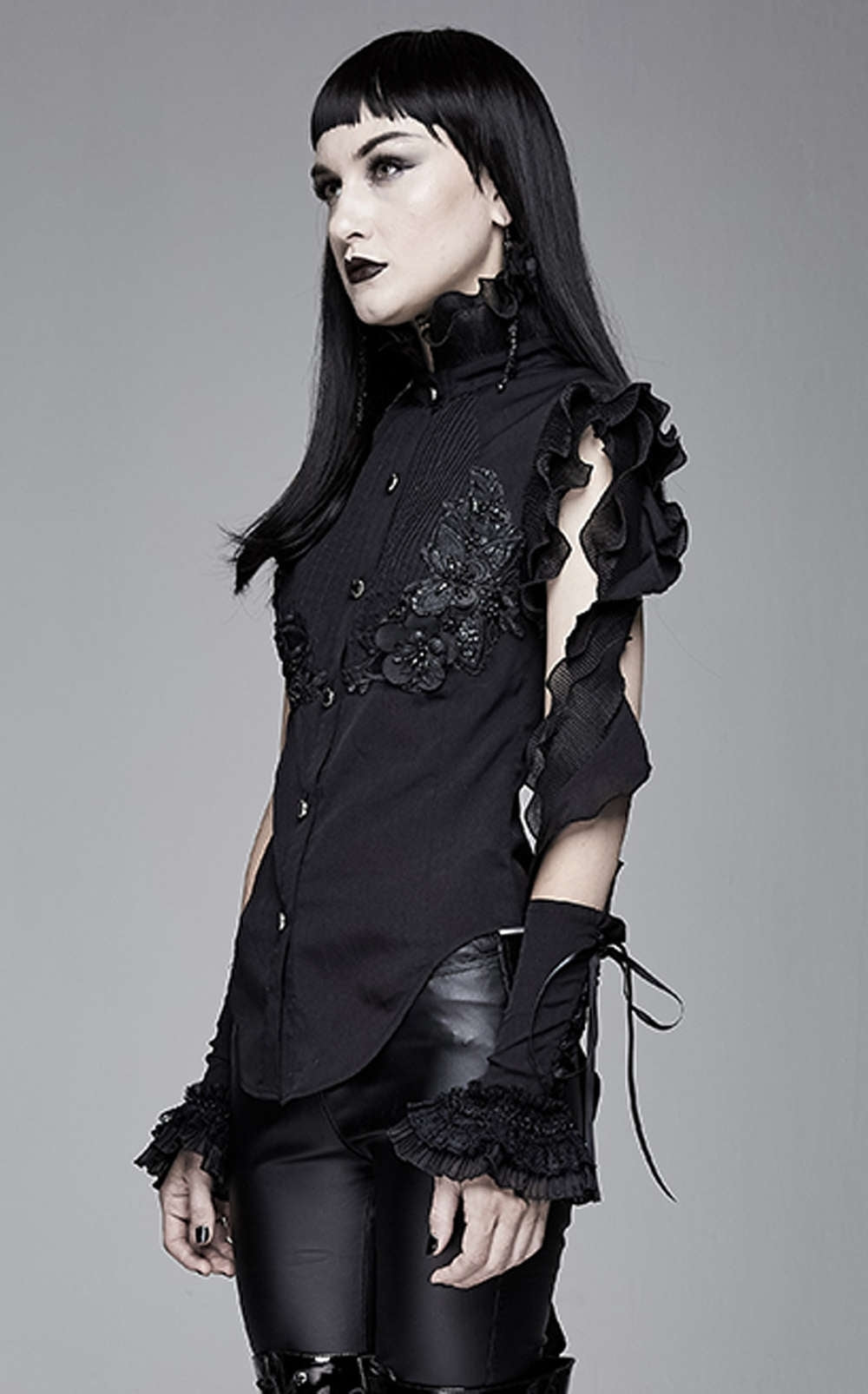Devil Fashion - Black Gothic Ladies Blouse.