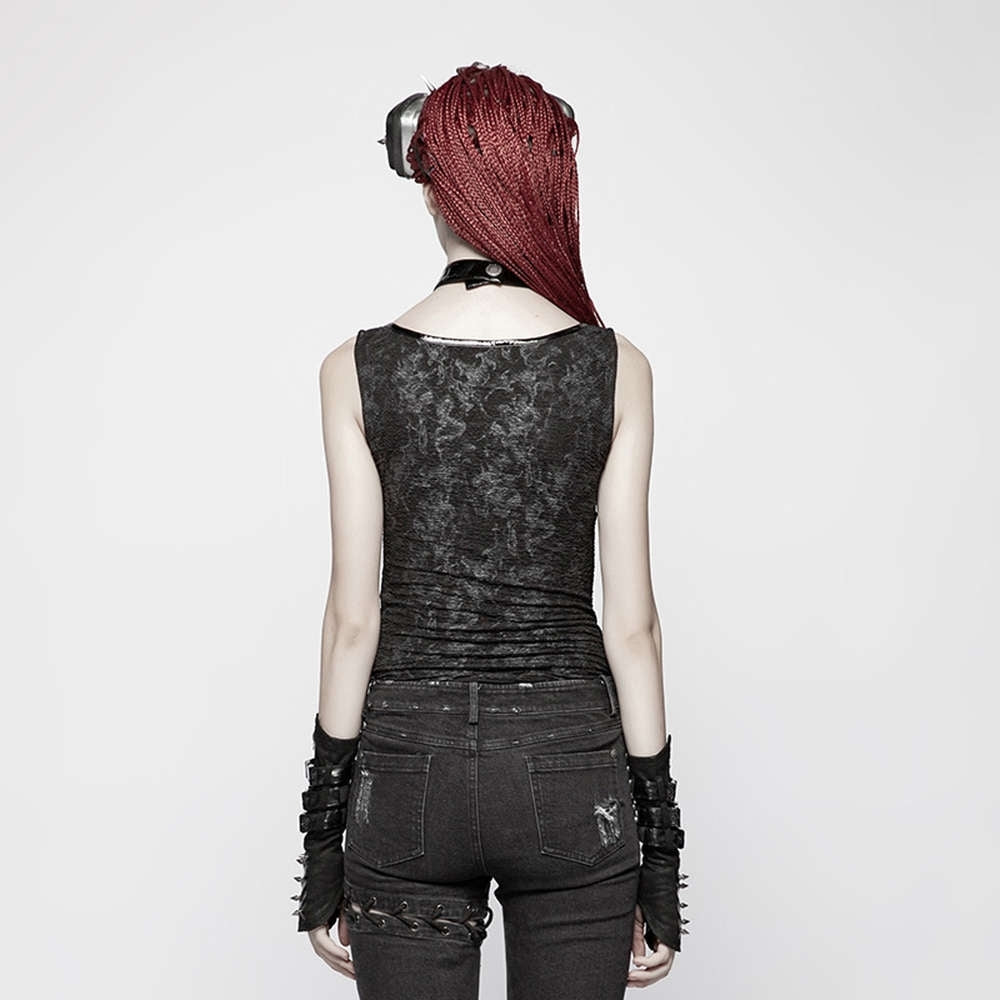 Gothic Black Smoke Top - Punk Rave
