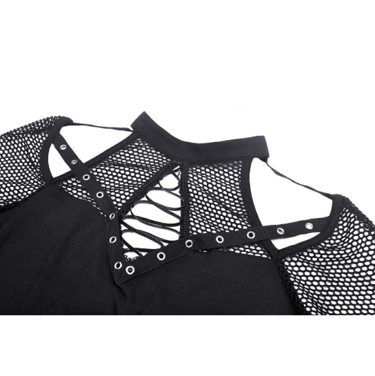 Techno Mesh Lace-Up Top