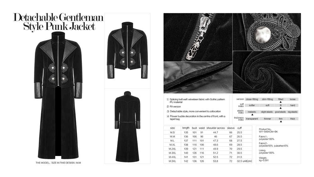 Ghostwood Black Jacket Coat - Punk Rave