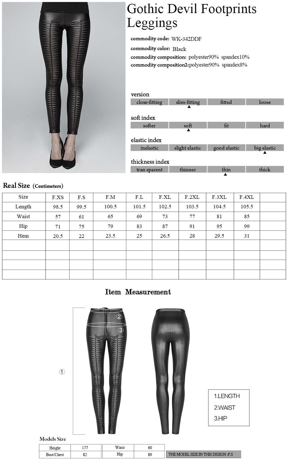 Slasher Leggings Black - Punk Rave