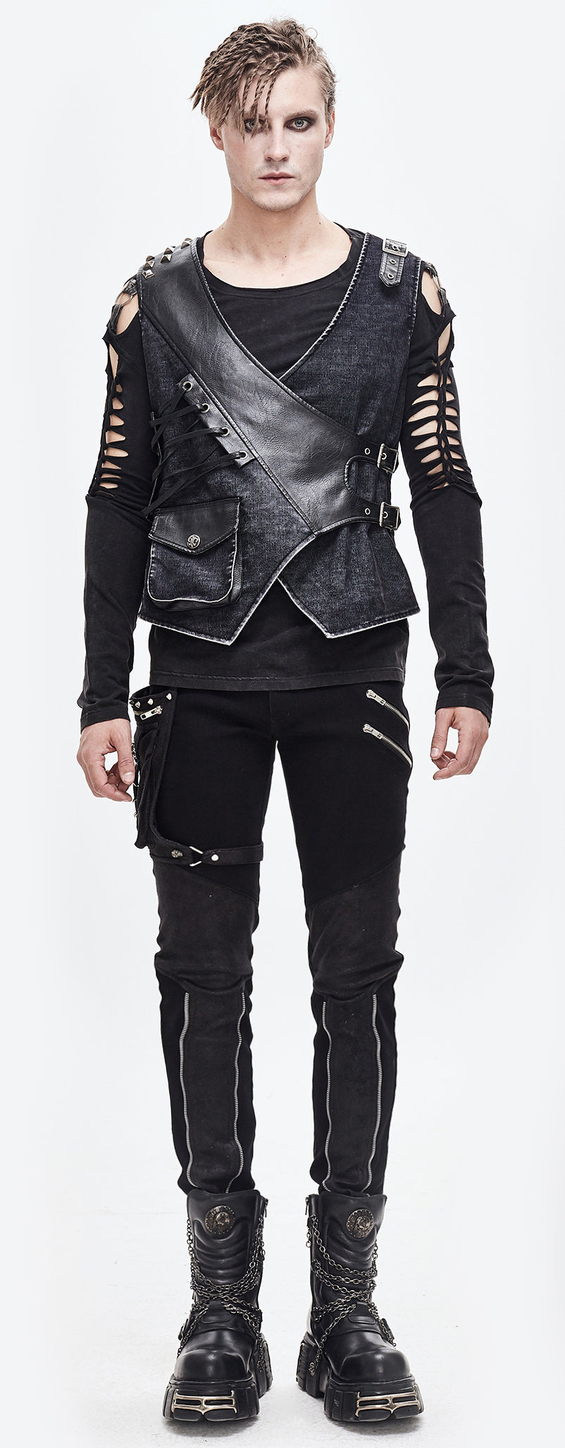 Gothic men's vest Black Musketeer by Devil Fashion
