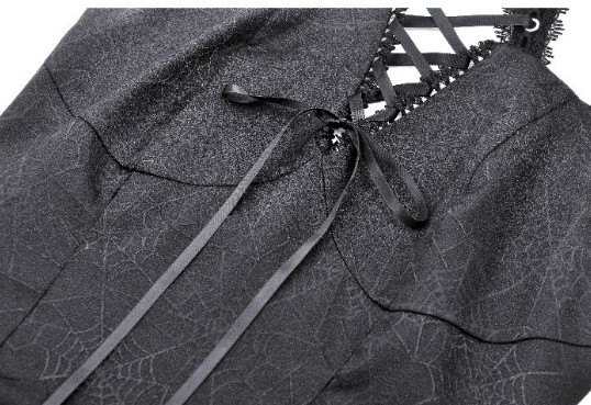 Gothic Spiderweb Corset Top in schwarz von Dark in Love