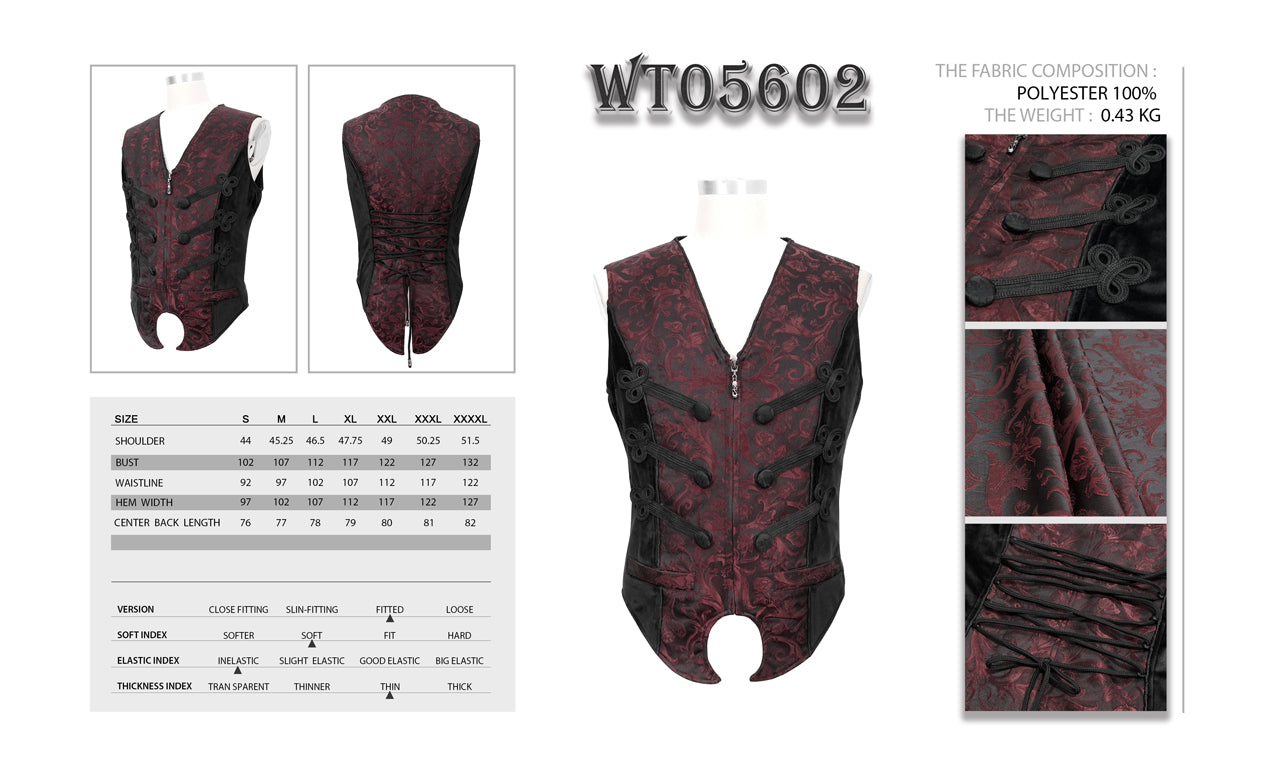 Gothic men's vest Black Blood by Devil Fashion