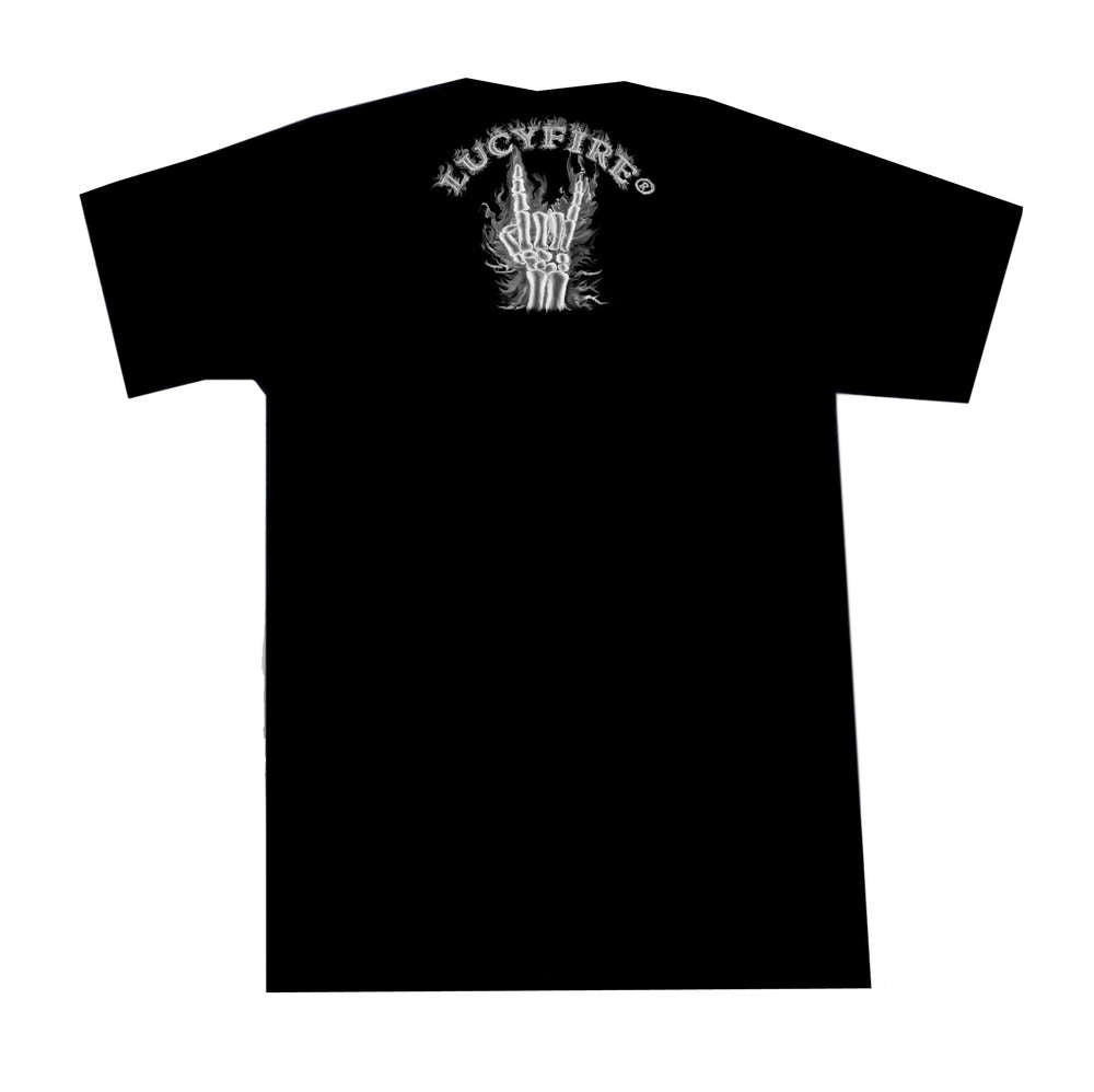 Gothic T shirt lightning dragon red