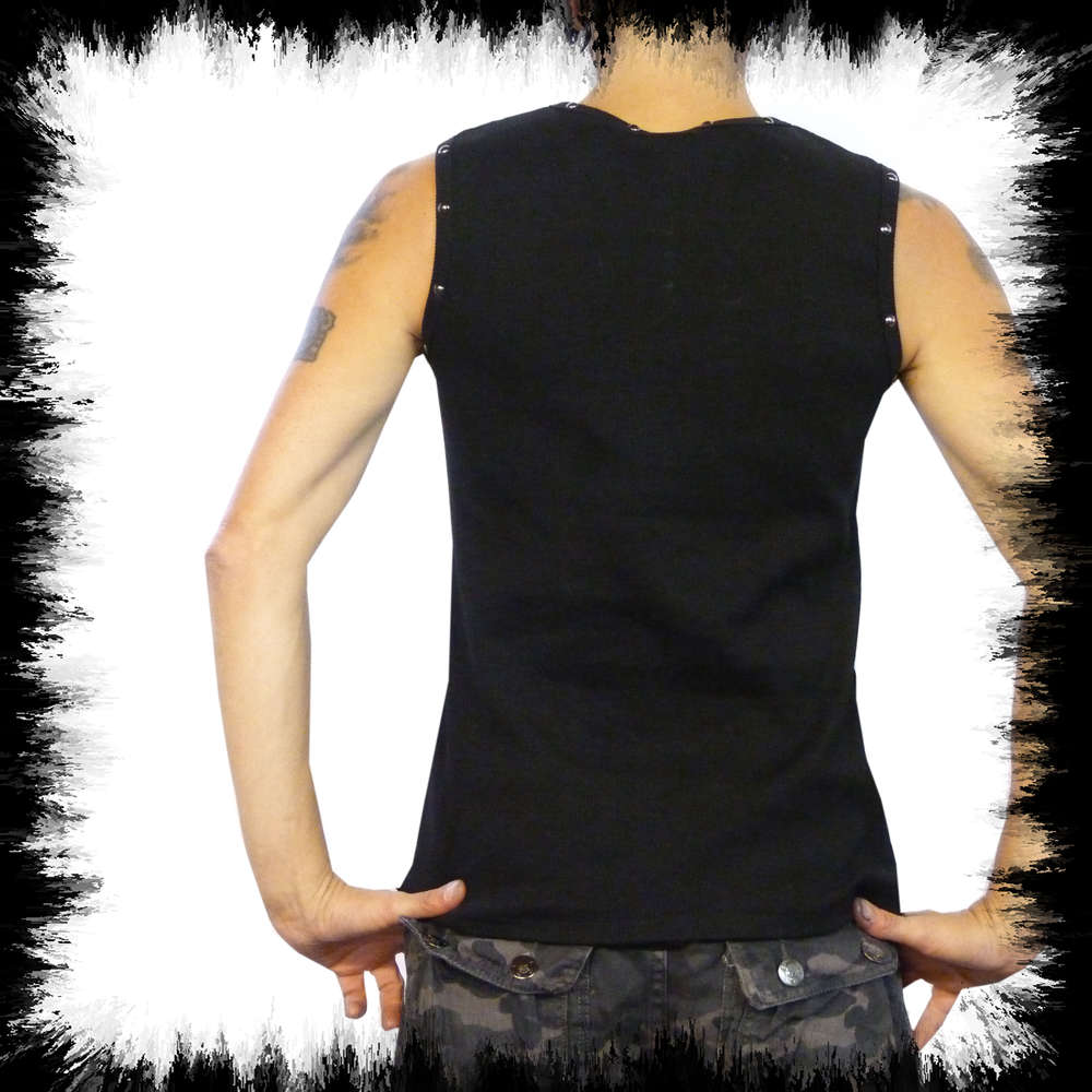 Gothic men's tank top rivets