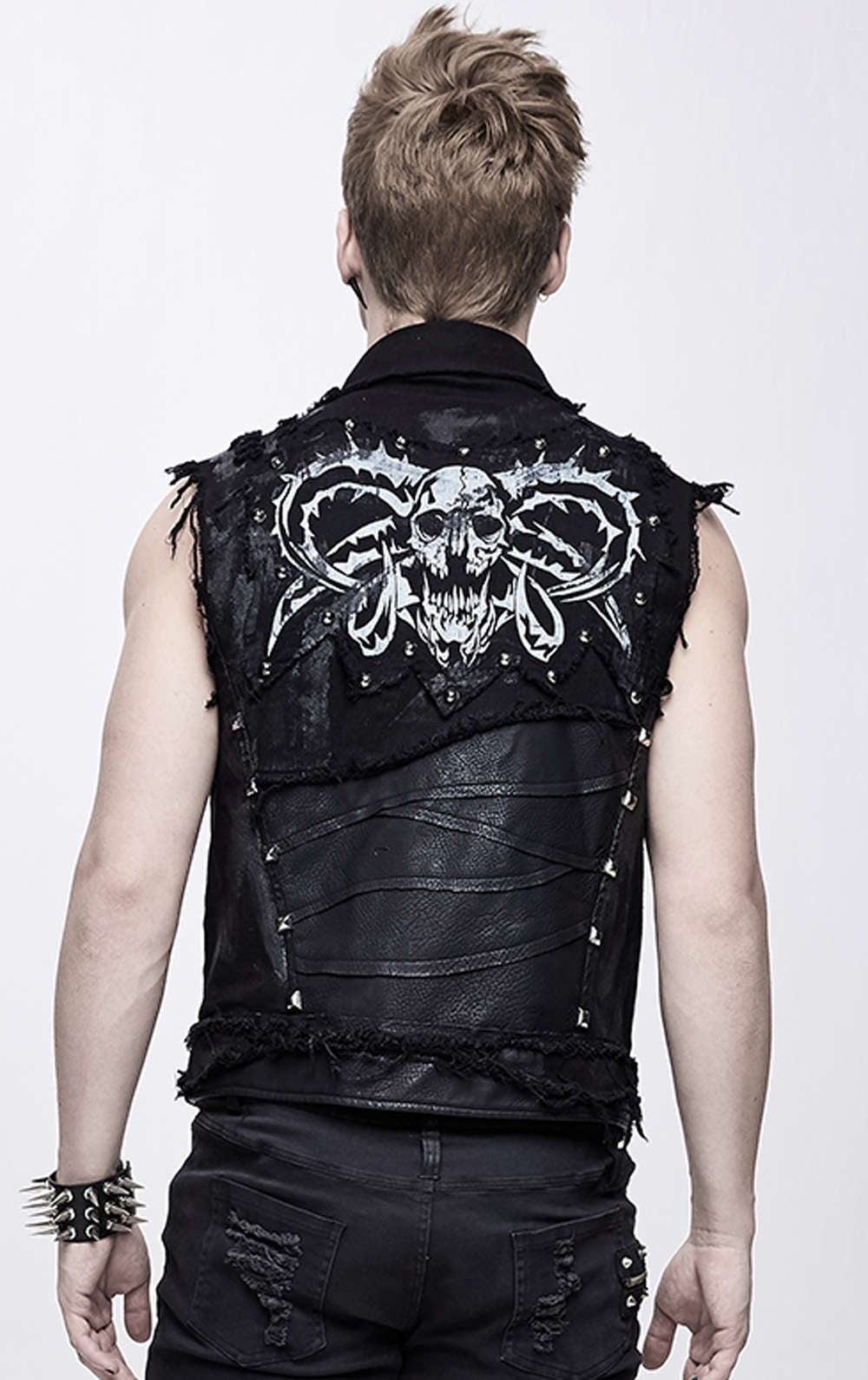 Devil Fashion black punk scraps of vests