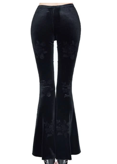 Schwarze Netz Rosen Schlagleggings von Devil Fashion