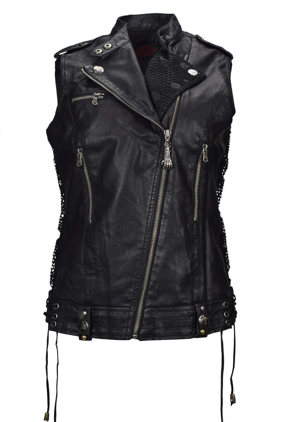 Black gothic leatherette vest