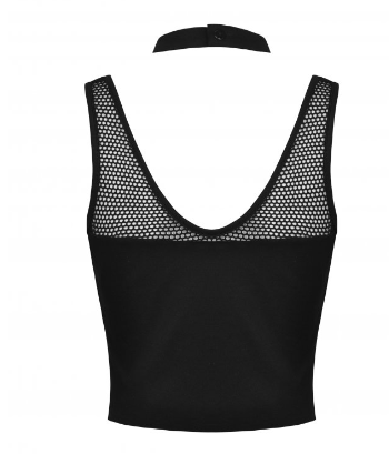Kurzes Gothic Meshnet Top von Dark in Love