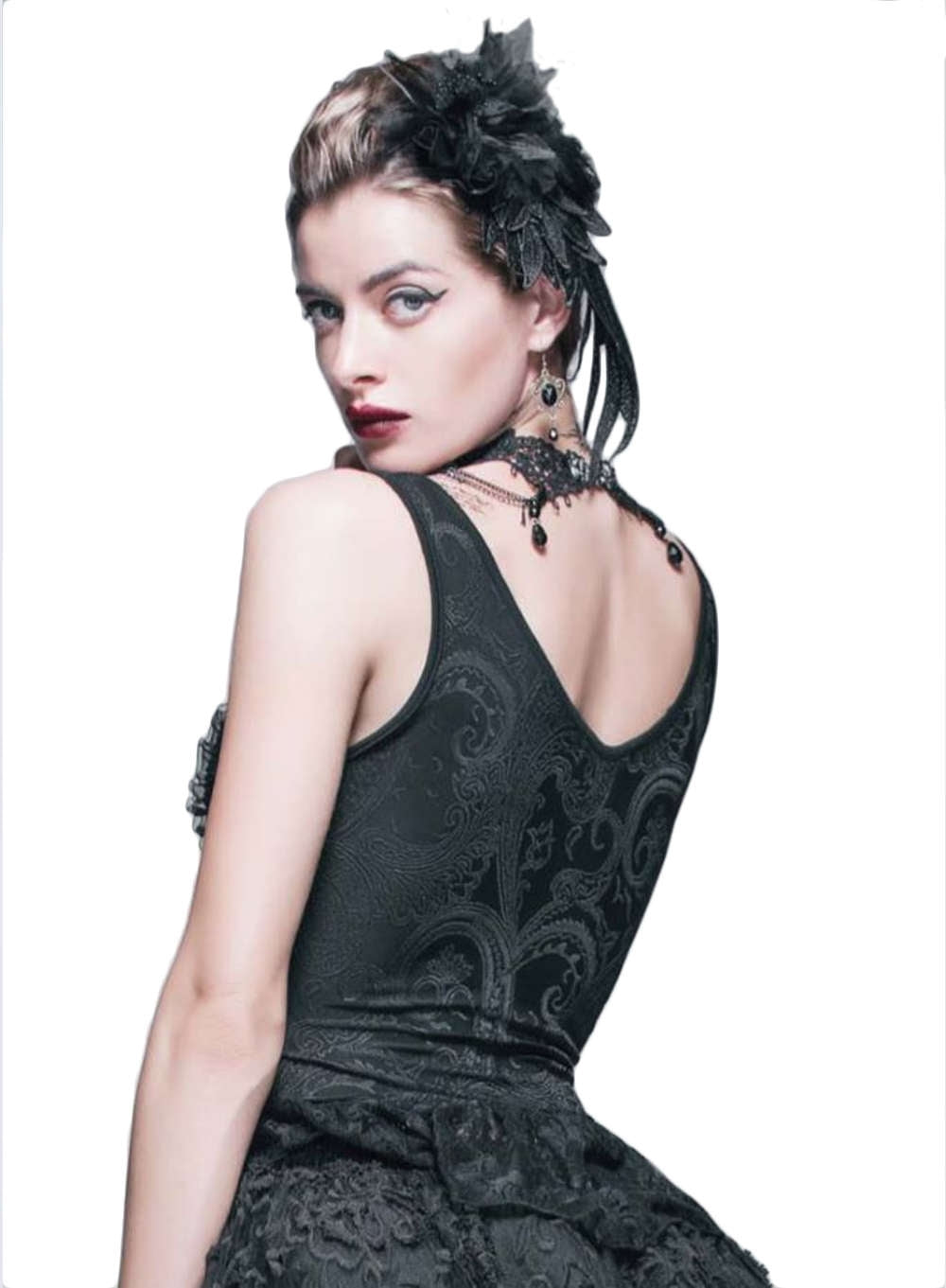 Corset look Gothic stretch top