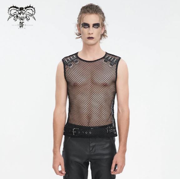 Black Bullet Mesh Net Top von Devil Fashion