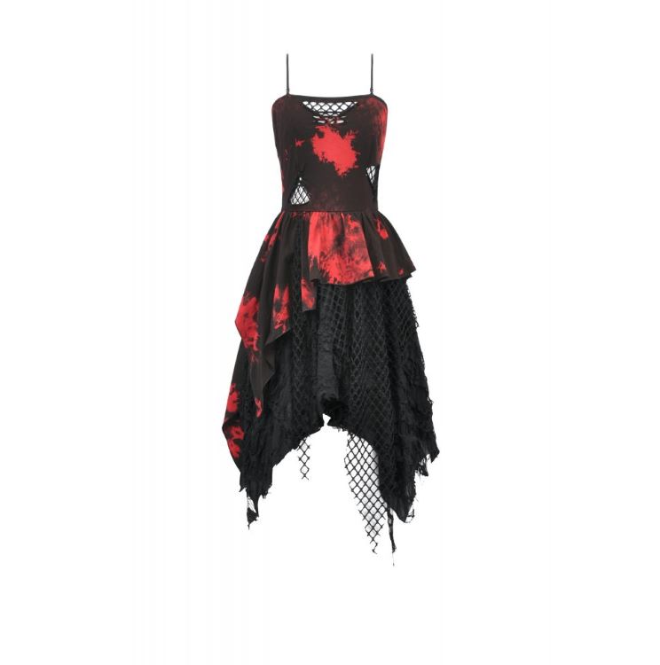 Punky rot-schwarzer Fetzendress von Dark in Love