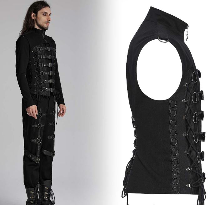 Weste mit Schnallen im Bondage Stil von PunkRave