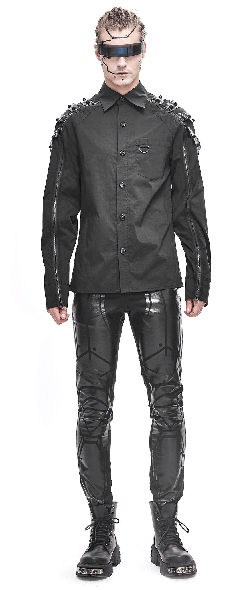 Gothic Männer Hemd Soldier of the Dark von Devil Fashion
