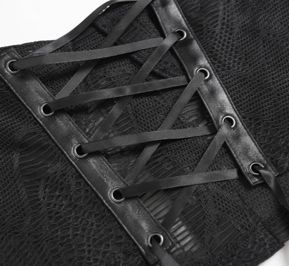 Crop Top im Corset Stil mit Ketten von Devil Fashion