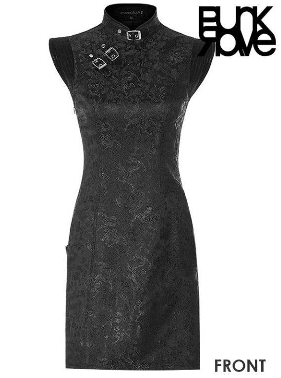 Chinese Dragon Dress in schwarz von PunkRave