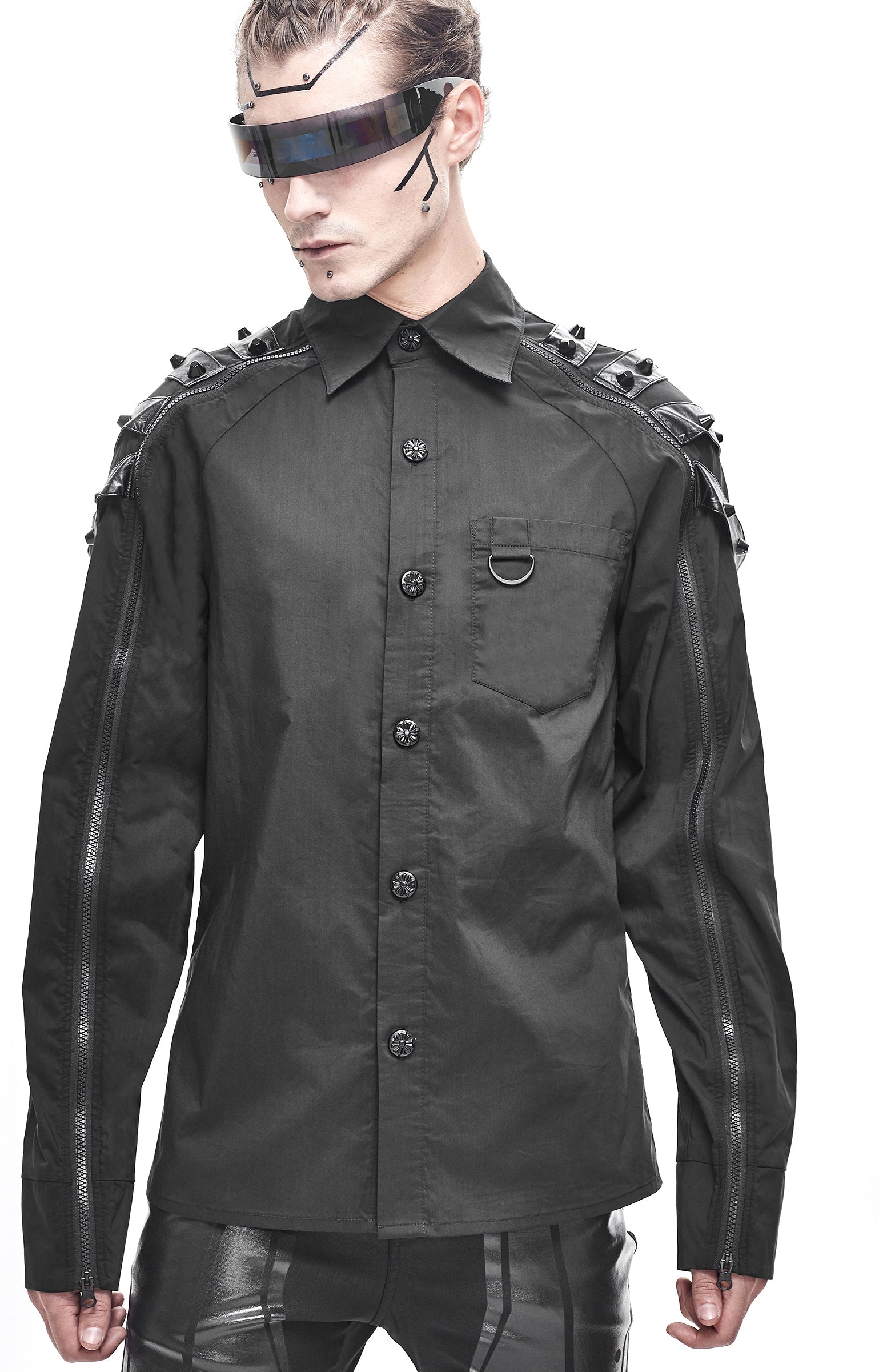 Gothic Männer Hemd Soldier of the Dark von Devil Fashion